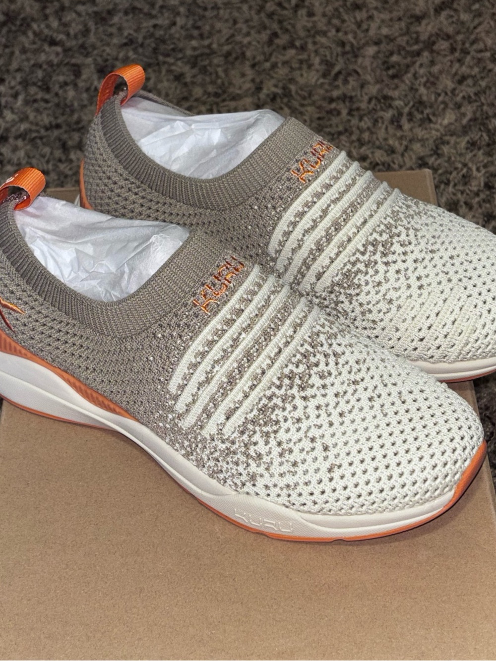 KURU Stride Womens Shoe Sz 5.5 Running Sand Apricot Mesh Comfort Slip On Sneaker